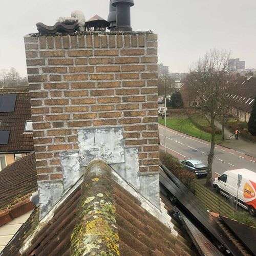 Schoorsteenrenovatie Gieten met loodslab